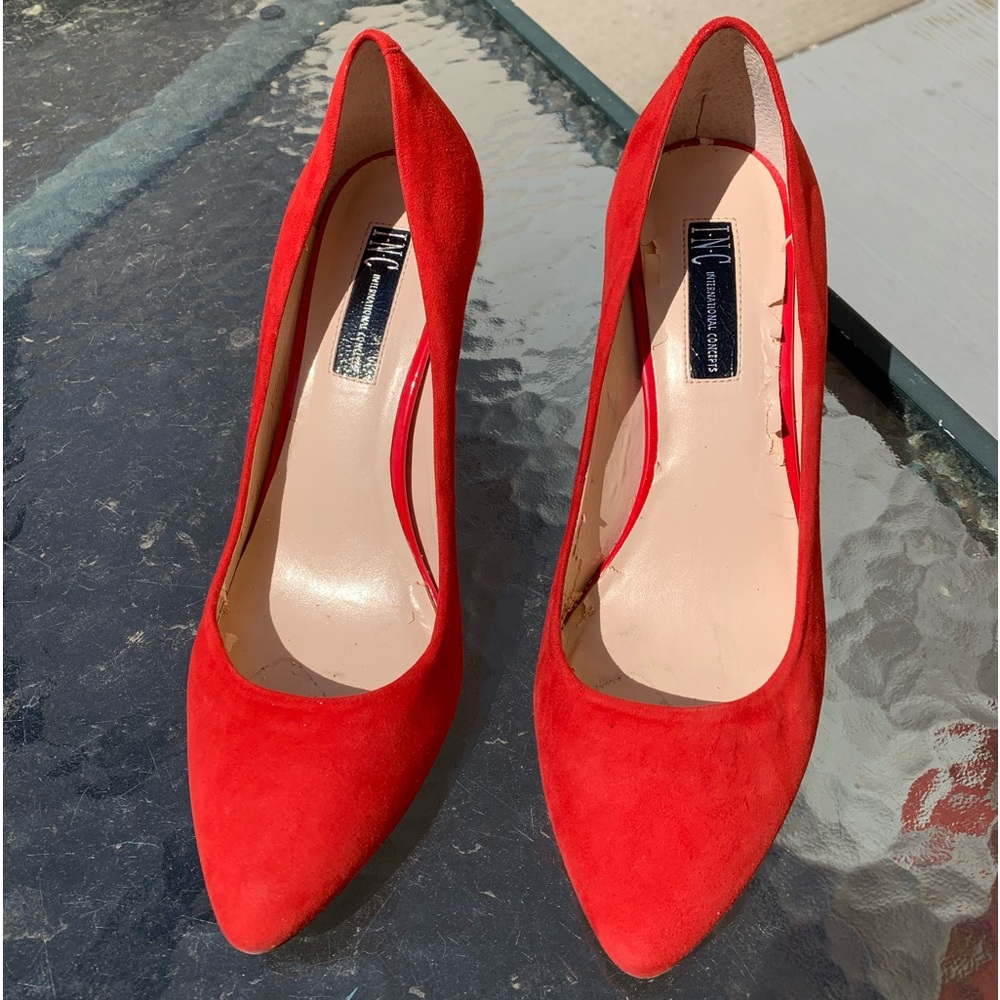 Inc. Red Suede Shoes Sz 9